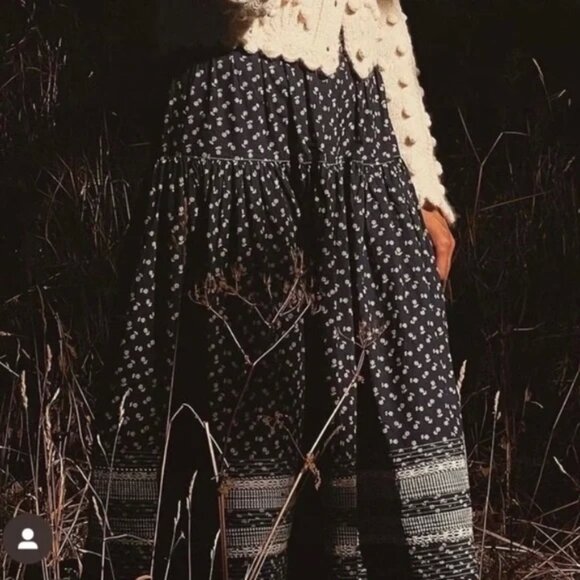 New Doen Rosanna Skirt in Indigo Calico, Size XS - Picture 10 of 15